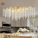 Decorbites crystal tassel gold branch chandelier dining room light