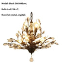 Decorbites crystal tree black chandelier with beads bedroom light
