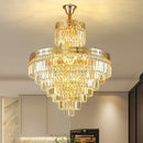 Decorbites crystal villa golden crown chandelier staircase light