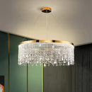 Decorbites crystal waterfall chandelier gold dining room light