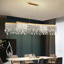 Decorbites crystal waterfall chandelier gold dining room light