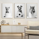 DecorBites™ Cute Animals Canvas Wall Art for Bathroom