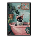 DecorBites™ Cute Cat Bathroom Canvas Wall Art