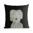 Decorbites cute dog printed black & white pillow cover living room