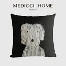 Decorbites cute dog printed black & white pillow cover living room
