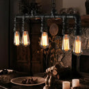 DecorBites™ Cyberpunk Black Iron Plumbing Pipe Hanging Lamp - 5-Light Pendant for Dining Room Island