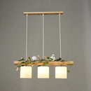 DecorBites™ Cylindrical Milk Glass Island Lamp with Bird Deco for Country Style Restaurants