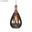 DecorBites™ Daisy - Industrial Black/Brass Teardrop Ceiling Light Industrial Clear/Amber/Grey Water Glass 1-Light Bedroom Pendant Lighting Fixture