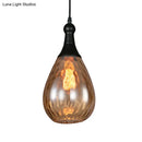 DecorBites™ Daisy - Industrial Black/Brass Teardrop Ceiling Light Industrial Clear/Amber/Grey Water Glass 1-Light Bedroom Pendant Lighting Fixture