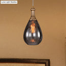 DecorBites™ Daisy - Industrial Black/Brass Teardrop Ceiling Light Industrial Clear/Amber/Grey Water Glass 1-Light Bedroom Pendant Lighting Fixture