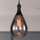 DecorBites™ Daisy - Industrial Black/Brass Teardrop Ceiling Light Industrial Clear/Amber/Grey Water Glass 1-Light Bedroom Pendant Lighting Fixture