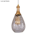 DecorBites™ Daisy - Industrial Black/Brass Teardrop Ceiling Light Industrial Clear/Amber/Grey Water Glass 1-Light Bedroom Pendant Lighting Fixture