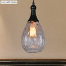 DecorBites™ Daisy - Industrial Black/Brass Teardrop Ceiling Light Industrial Clear/Amber/Grey Water Glass 1-Light Bedroom Pendant Lighting Fixture