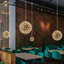 Decorbites dandelion ball led chandelier gold firework dining room
