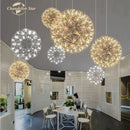 Decorbites dandelion ball led chandelier gold firework dining room