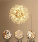Decorbites dandelion chandelier gold and crystal living room light