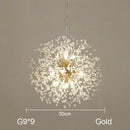 Decorbites dandelion chandelier gold crystal led living room light