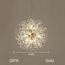 Decorbites dandelion chandelier gold crystal led living room light
