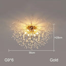 Decorbites dandelion chandelier gold crystal led living room light