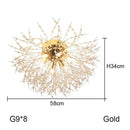 Decorbites dandelion chandelier gold crystal led living room light