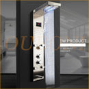 Decorbites dark grey led shower panel with rainfall spa jets bathroom