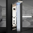 Decorbites dark grey led shower panel with rainfall spa jets bathroom