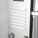 Decorbites dark grey led shower panel with rainfall spa jets bathroom