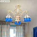DecorBites™ Dazzling Baroque Chandelier in Blue with Cut Glass Pendants - Available in 5, 9 or 11 Lights, 3 Sizes