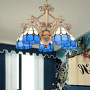 DecorBites™ Dazzling Baroque Chandelier in Blue with Cut Glass Pendants - Available in 5, 9 or 11 Lights, 3 Sizes