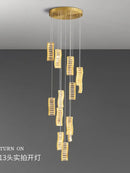 Decorbites deluxe crystal spiral slinglights dining room gold pendant