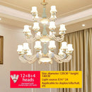 Decorbites deluxe duplex living room chandelier white & blue glass