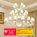 Decorbites deluxe duplex living room chandelier white & blue glass