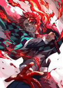 DecorBites™ Demon Slayer Rengoku Art Poster Canvas for Home