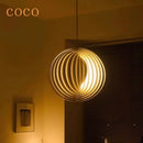 Decorbites designer moon led chandelier wooden ring dining room light