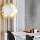 Decorbites designer moon led chandelier wooden ring dining room light