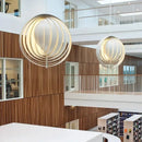 Decorbites designer moon led chandelier wooden ring dining room light