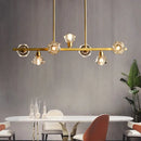Modern gold diamond crystal linear restaurant island lamp dining room