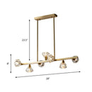 Modern gold diamond crystal linear restaurant island lamp dining room
