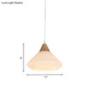 DecorBites™ Diamond White Glass Pendant Light – Modernist Wood Dining Room Ceiling Lighting with 1 Light
