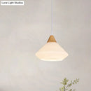 DecorBites™ Diamond White Glass Pendant Light – Modernist Wood Dining Room Ceiling Lighting with 1 Light