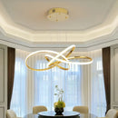 DecorBites™ Dimmable Modern Chandelier: Gold/Chrome/Black, 60cm