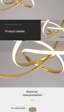 DecorBites™ Dimmable Modern Chandelier: Gold/Chrome/Black, 60cm