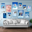 Pink floral disney frozen elsa canvas diamond painting bedroom art