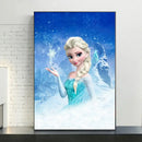 Pink floral disney frozen elsa canvas diamond painting bedroom art