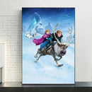 Pink floral disney frozen elsa canvas diamond painting bedroom art