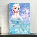 Pink floral disney frozen elsa canvas diamond painting bedroom art