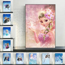 Pink floral disney frozen elsa canvas diamond painting bedroom art
