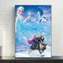 Pink floral disney frozen elsa canvas diamond painting bedroom art