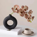 DecorBites™ Donut Shape Flower Vase - White Minimalist