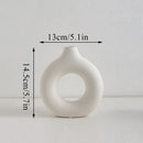 DecorBites™ Donut Shape Flower Vase - White Minimalist